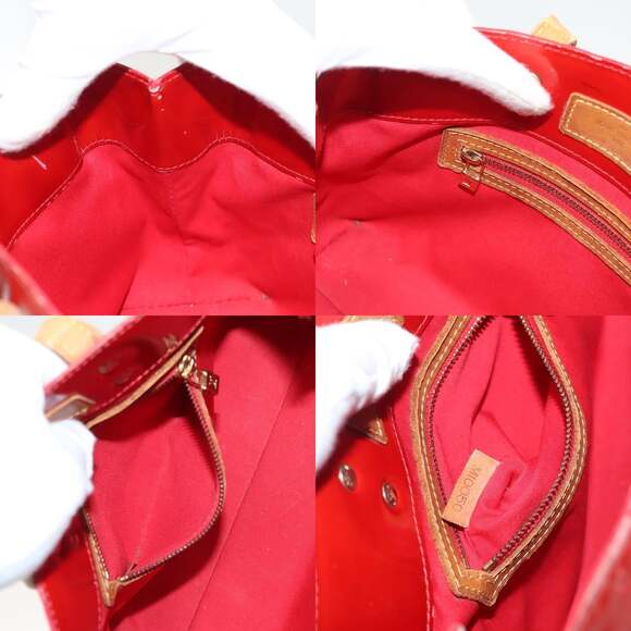 LOUIS VUITTON Monogram Vernis Reade PM Hand Bag Red Rouge M91088 - Picture 12 of 12